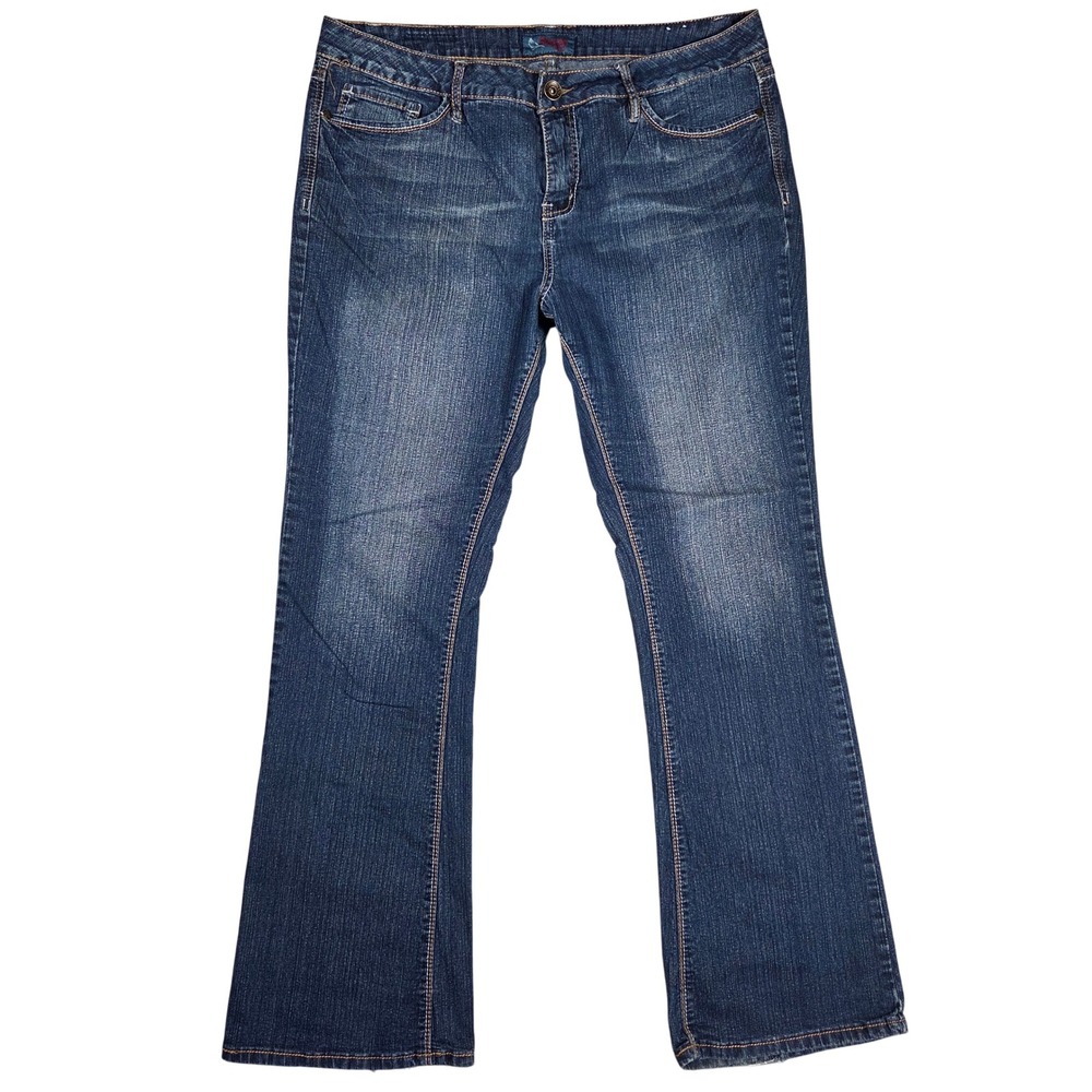 Royalty by YMI Womens Size 16 Bootcut Jeans Medium Wash Stretch Studded Denim